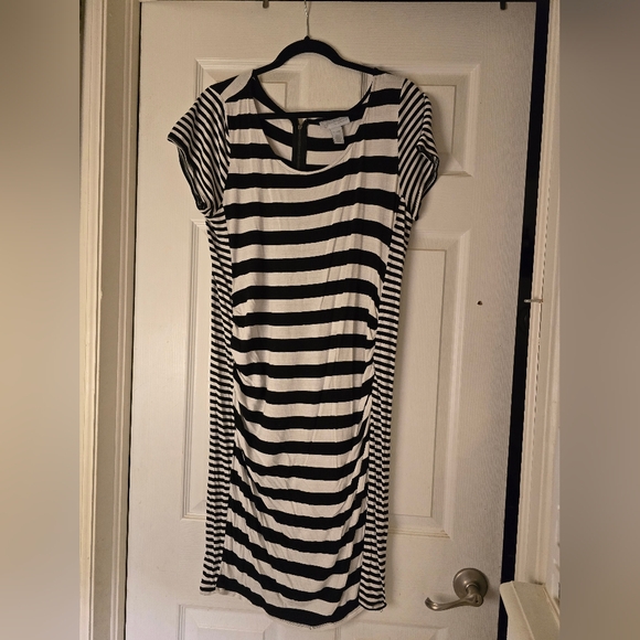 Jessica Simpson, Maturnity Line, XL, Black and White Striped Dress - Picture 1 of 7